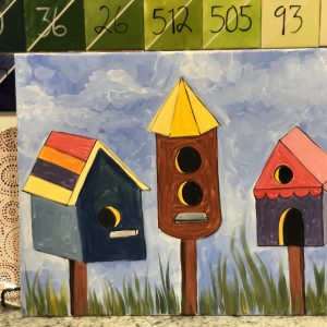 3 Little Birdhouses Canvas Kit