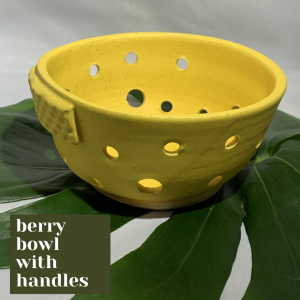 Yellow Berry Bowl with Handles